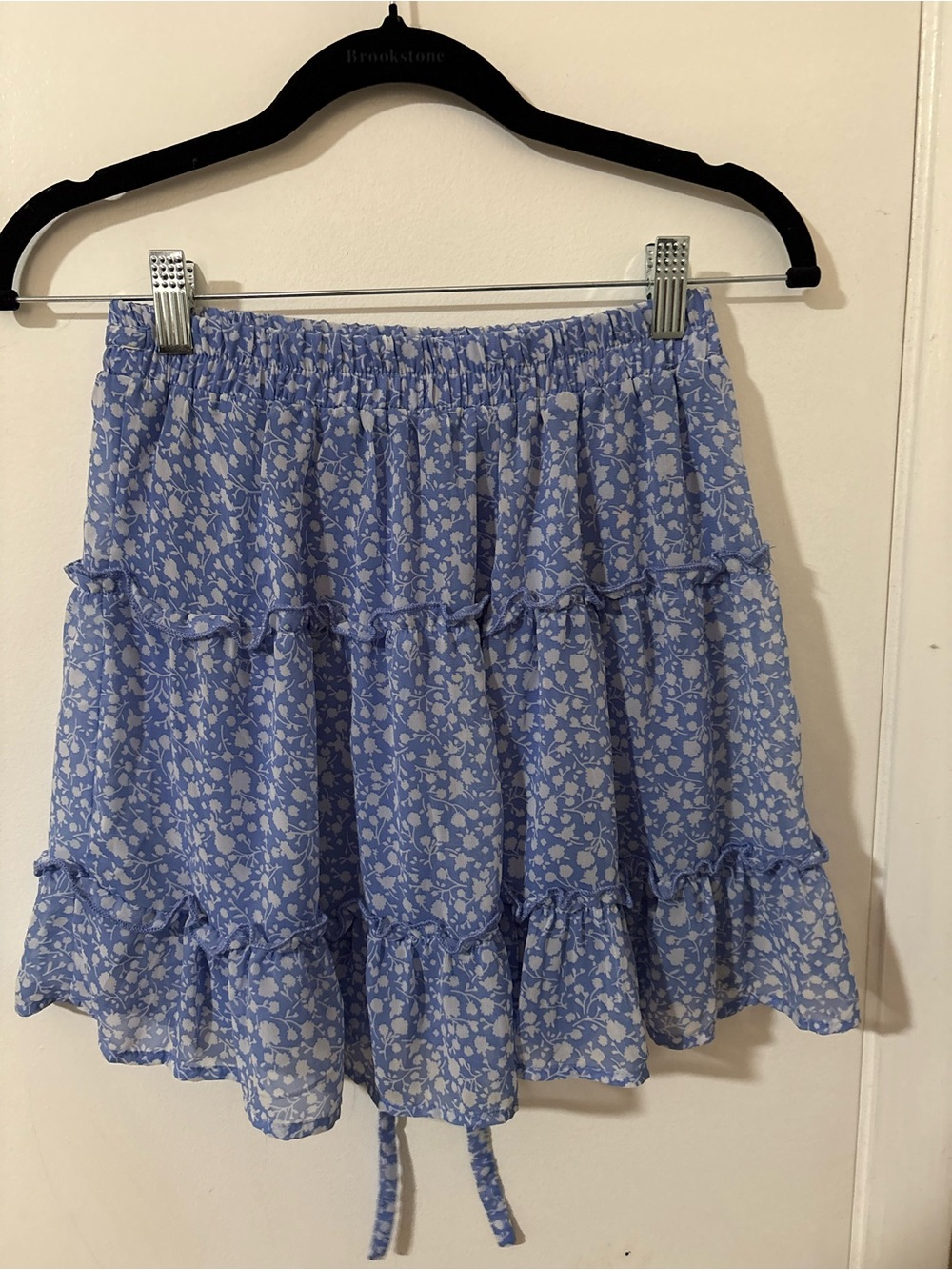 Sienna Sky Blue Floral Tiered Mini Skirt